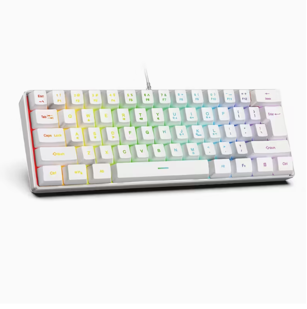 GOTBAT Clavier de Jeu Filaire 60%, Membrane RGB 61 Touches, Ultra-Compact pour PC et Joueurs, PC de Jeu,Clavier Esport,Disposition Ergonomique,Clavier Élégant,Construction Durable,Haute performance,Sensation Mécanique