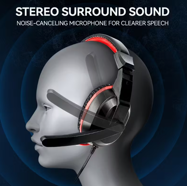 Ensemble quatre-en-un ergonomique pour jeux et bureau : clavier à 104 touches rétroéclairé arc-en-ciel, souris de jeu illuminée, casque sans fil 3,5 mm, tapis de souris antidérapant, alimentation USB filaire, Plug-and-Play