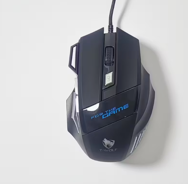 Souris e-sport RGB T-WOLF lumière mixte sept boutons câblée USB, toucher agréable pour tir à la poule, souris d'ordinateur, souris de bureau