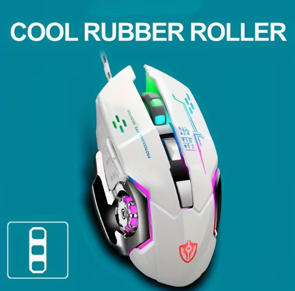 Ensemble clavier et souris de jeu filaire blanc ROG 2 pièces/1 ensemble USB/clavier mécanique rétroéclairé arc-en-ciel et souris DPI réglable pour PC, PS4, PS5, Xbox