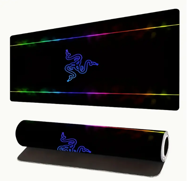 Tapis de souris de jeu surdimensionné antidérapant tapis de souris de jeu - 35.4x15.5 pouces table pad R - Razer Viper design, base en caoutchouc pour PC et ordinateur portable