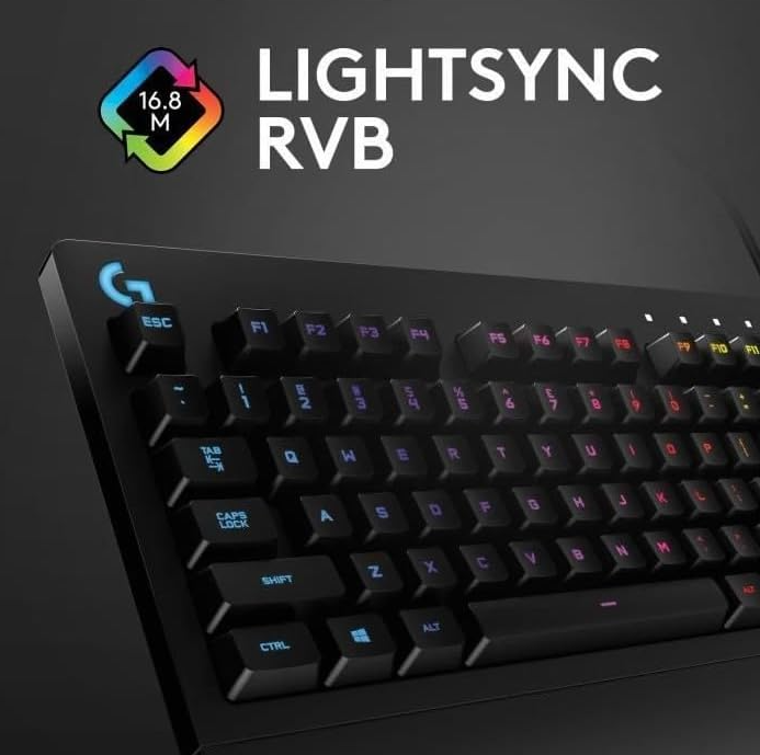 Logitech G213 Prodigy, Clavier Gamer, Eclairage RGB LIGHTSYNC, Résistant aux Éclaboussures, Personnalisable, Commandes Multimédia Dédiées, Français AZERTY - Noir