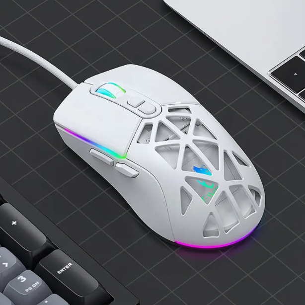 Souris de jeu filaire de conception créative - un ensemble de souris de jeu filaire avec lampe à cheval courant lumineux RGB, câble torsadé de 1,5 mètre, conception créative avec coque interchangeable/vide, souris légère, utilisation ergonomique